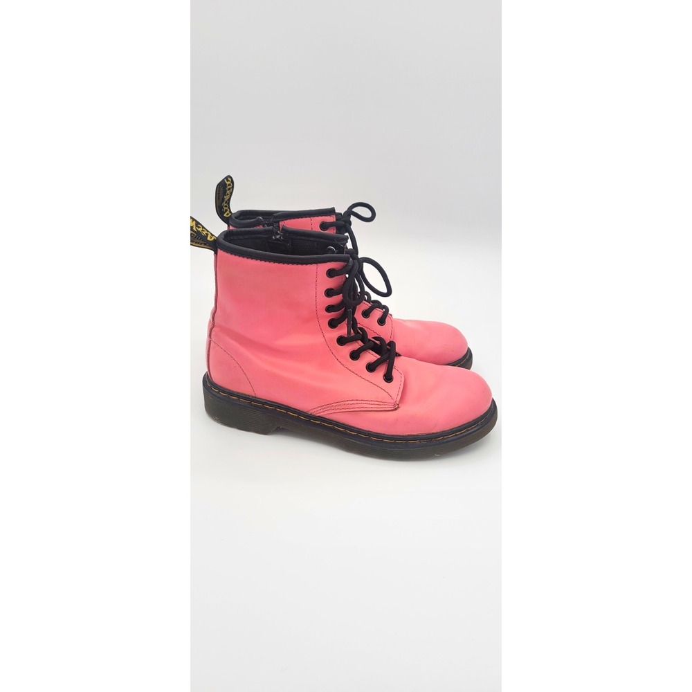 Dr. Martens 1460 J Kids Pink Leather Lace-Up Side Zip Ankle Boot US 3 AW004